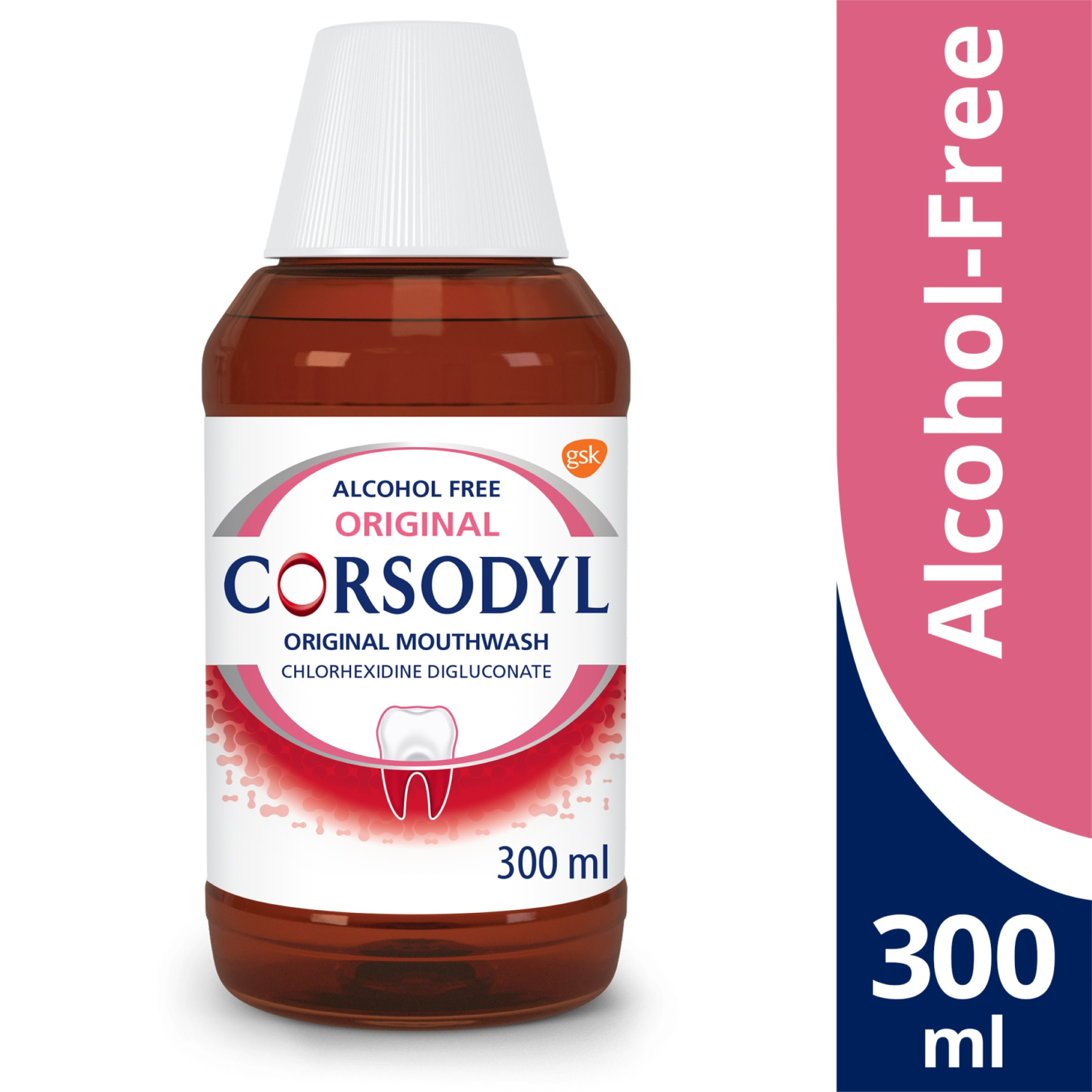 Corsodyl Alcohol-free Mouthwash Chlorhexidine 0.2% 300ml