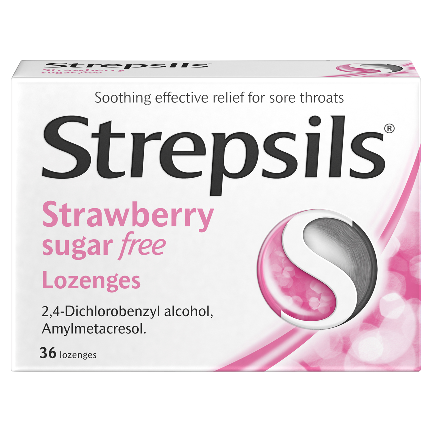 Strepsils Strawberry Sugar Free Lozenges (36)