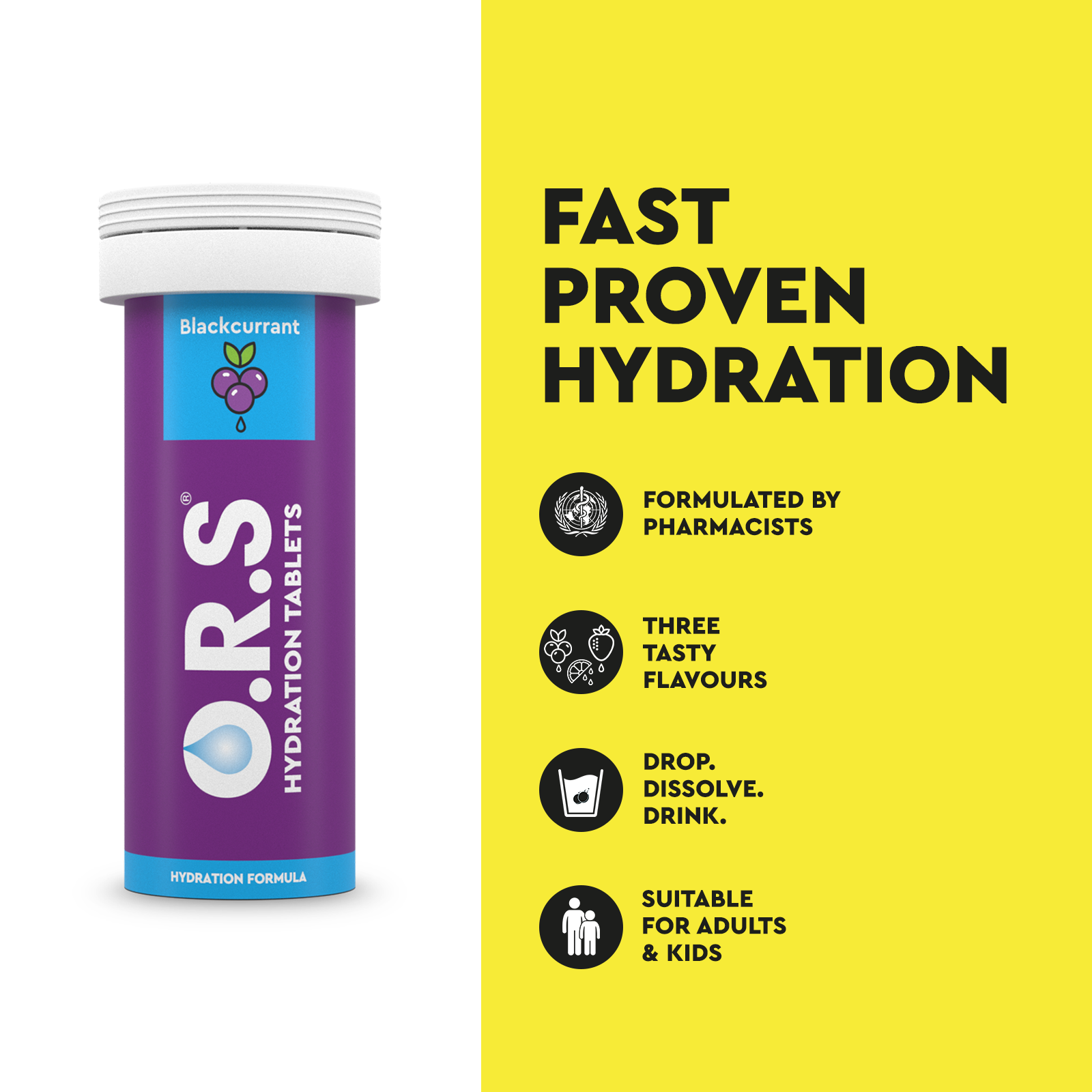O.R.S Hydration Tablets (12 Soluble Tablets) - BLACKCURRANT