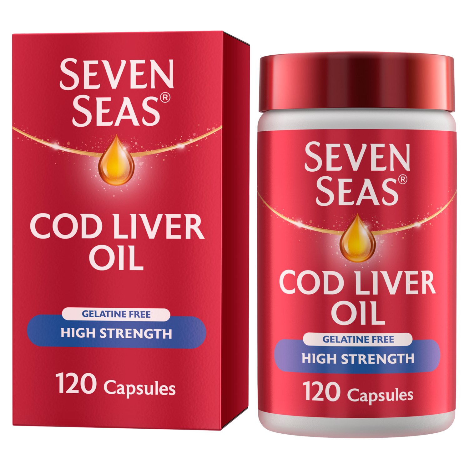 Seven Seas Simply Timeless Gelatine Free High Strength Cod Liver Oil – 120 capsules