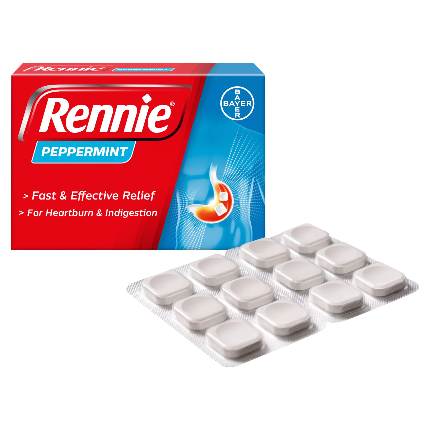 Rennie Peppermint 72 Chewable Tablets