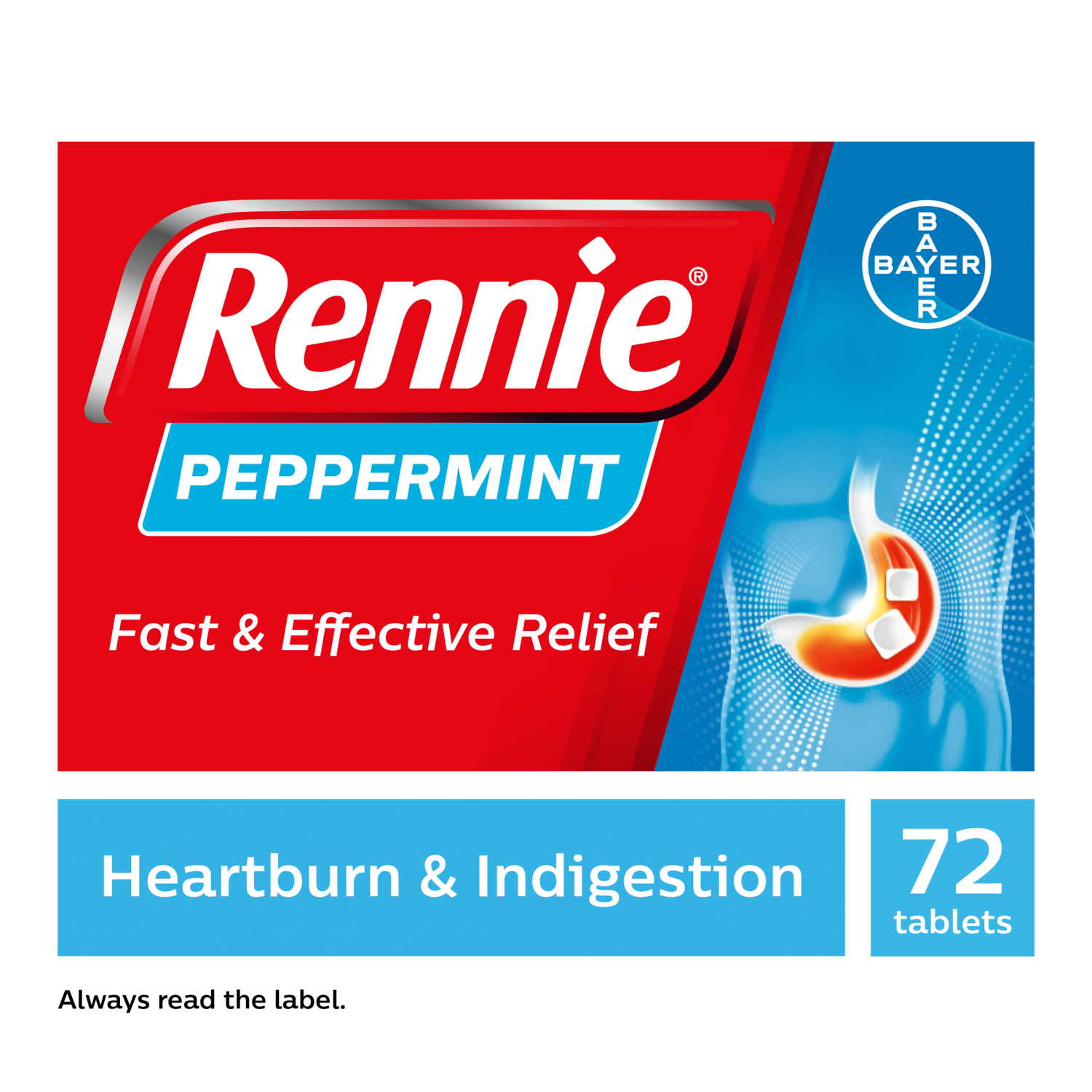 Rennie Peppermint 72 Chewable Tablets