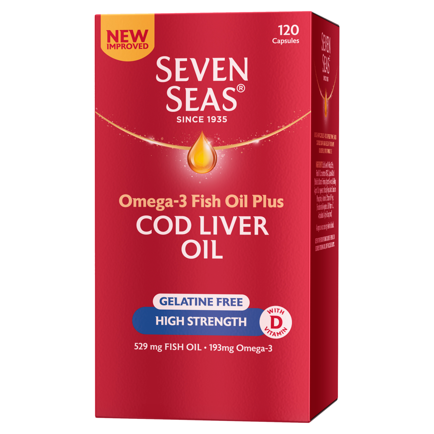 Seven Seas Simply Timeless Gelatine Free High Strength Cod Liver Oil – 120 capsules
