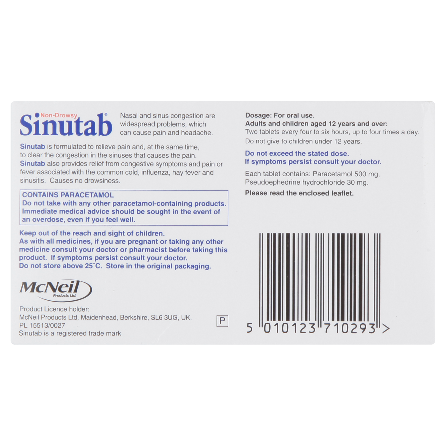 Sinutab (15 Tablets)